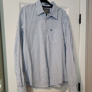 Abercrombie & Fitch Light Blue Striped Button Down Shirt